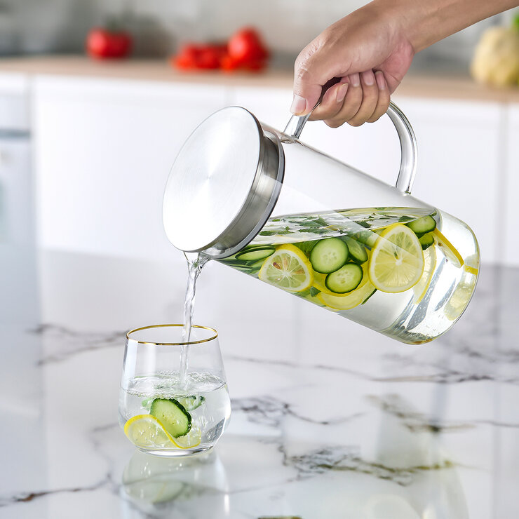 King Crystal Jarra de Vidrio de Borosilicato, 1 pieza