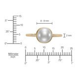 Anillo de Perla Cultivada, Oro Amarillo de 14K