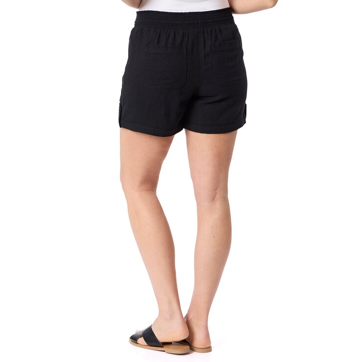 Briggs Shorts Tipo Lino para Dama Negro Chica