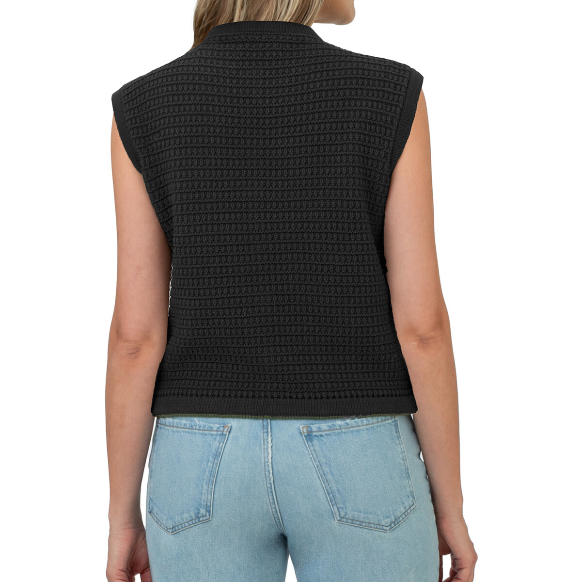 BLANKNYC Chaleco punto para Dama Negro Extra Chica