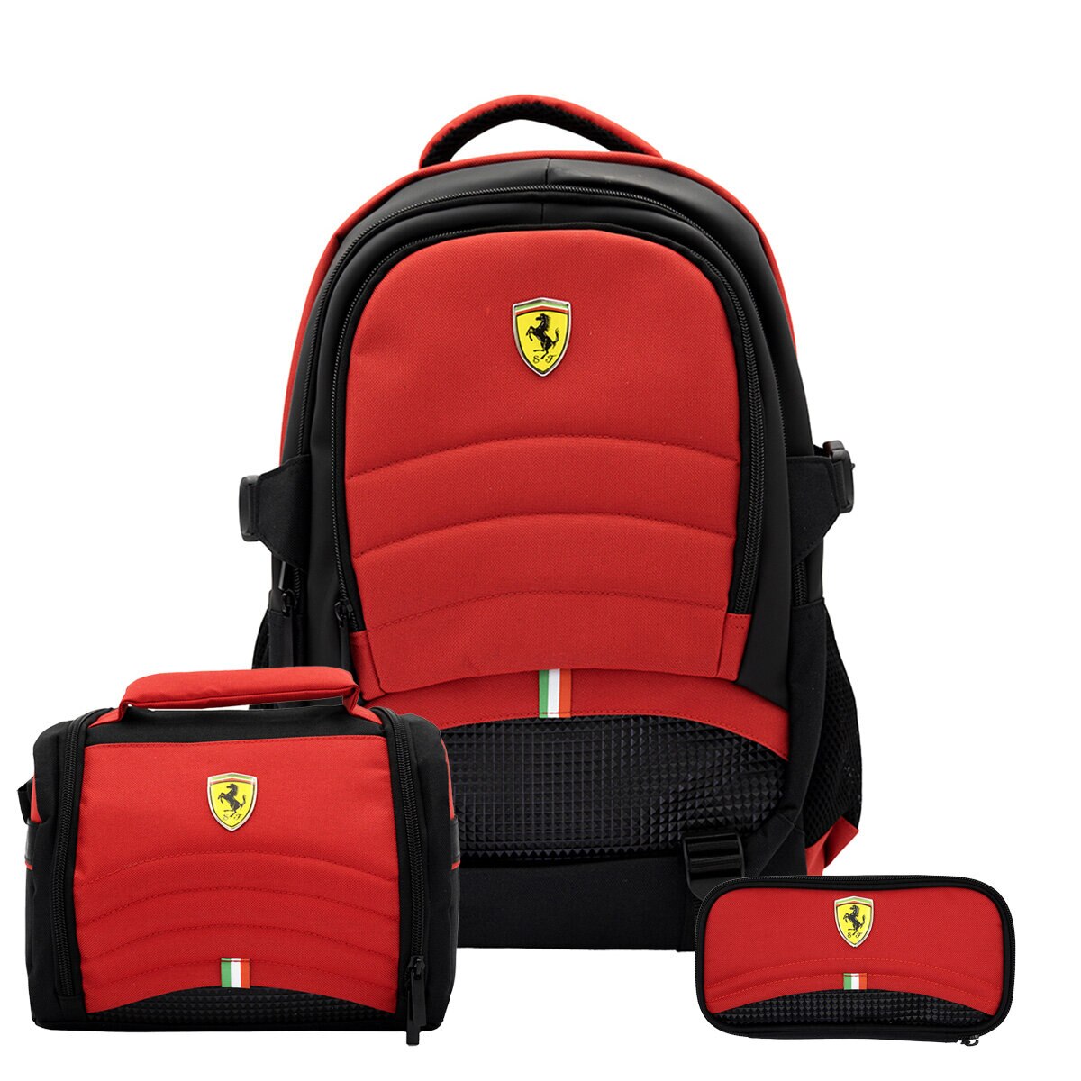 Mochila con Lonchera y Lapicera Ferrari  