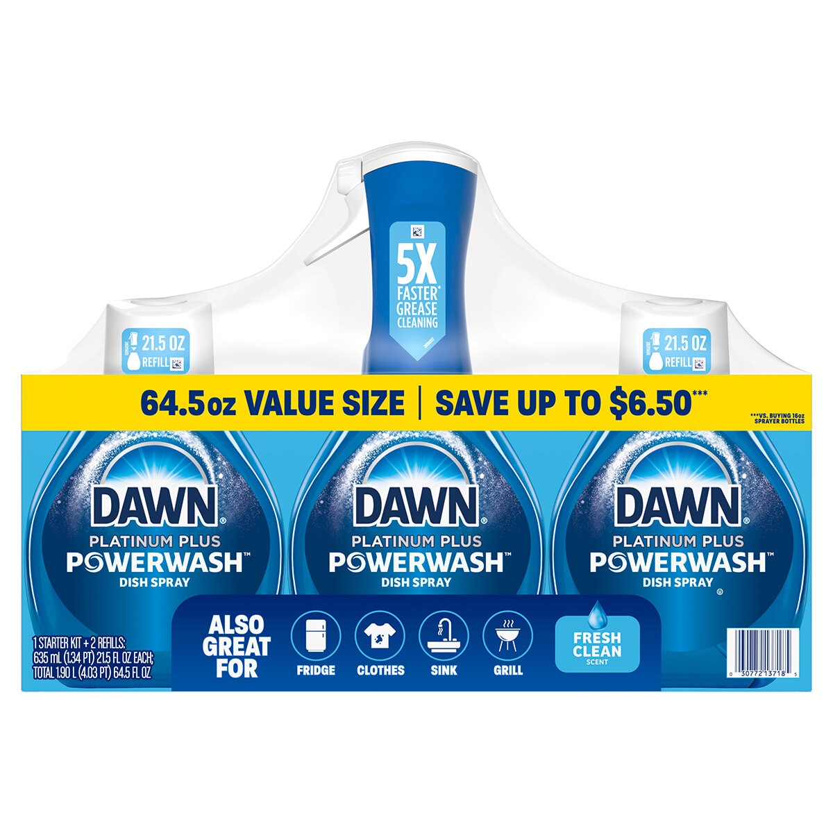Dawn PowerWash Lavatrastes en Spray 3 pzs de 473 ml