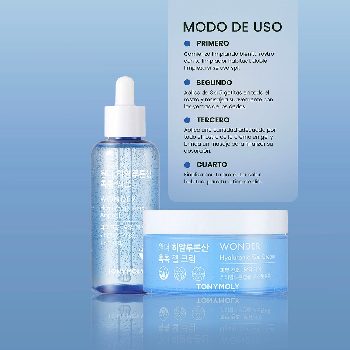 Tony Moly Wonder Cuidado Facial con Ácido Hialurónico 2 pzas