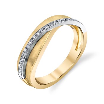 Anillo, 0.16ctw Diamantes, Oro Blanco y Amarillo de 14kt