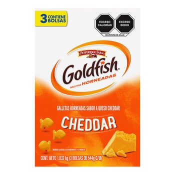 Pepperidge Farm Goldfish Galletas Horneadas Sabor a Queso Cheddar 3 pzas de 544 g
