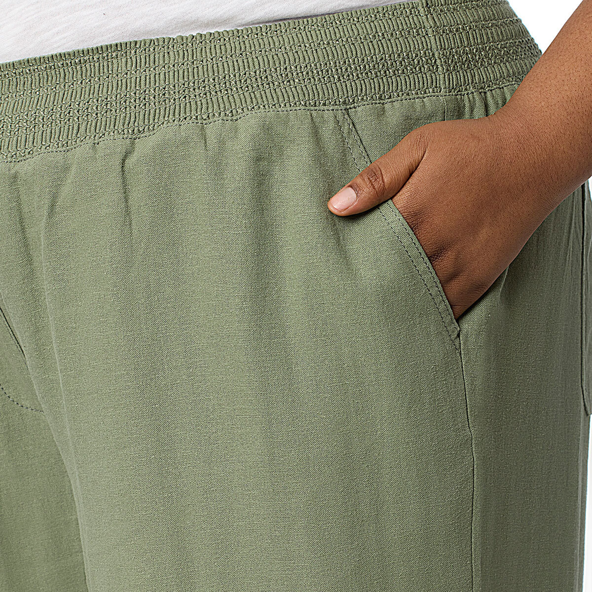 Briggs Pantalones tipo lino para Dama Verde Mediana