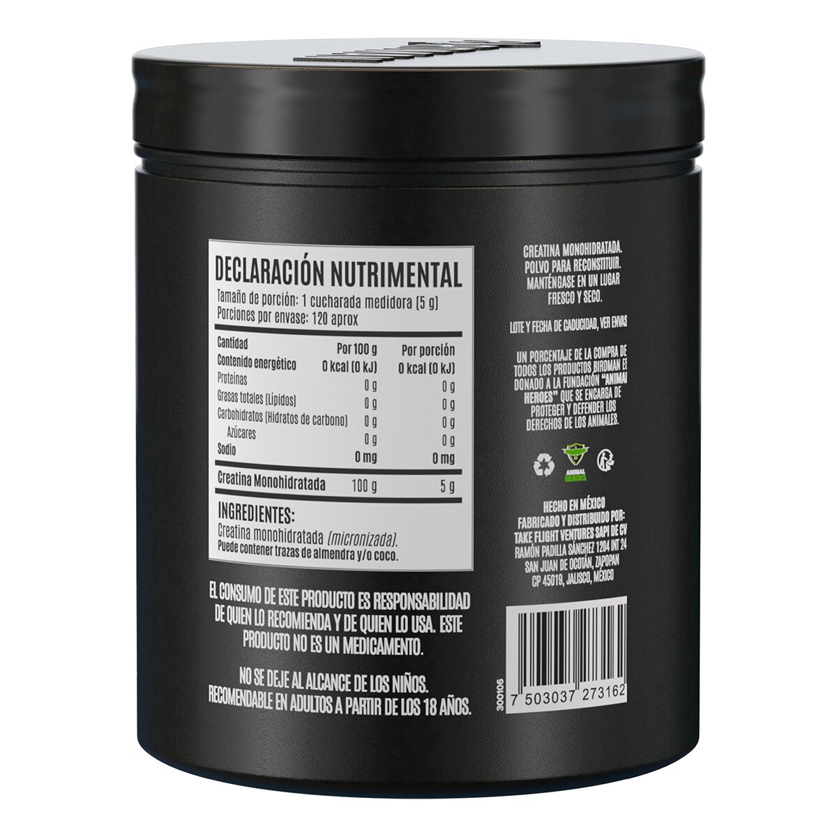 Creatina Monohidratada Birdman 600 gr