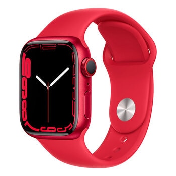 Apple Watch S7 (GPS+Celular) Caja de aluminio rojo 41mm con correa deportiva roja