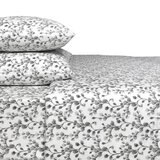 Flannel From Portugal, Juego de Sábanas de Franela, Tamaño Queen 4 Piezas, Vines Gray