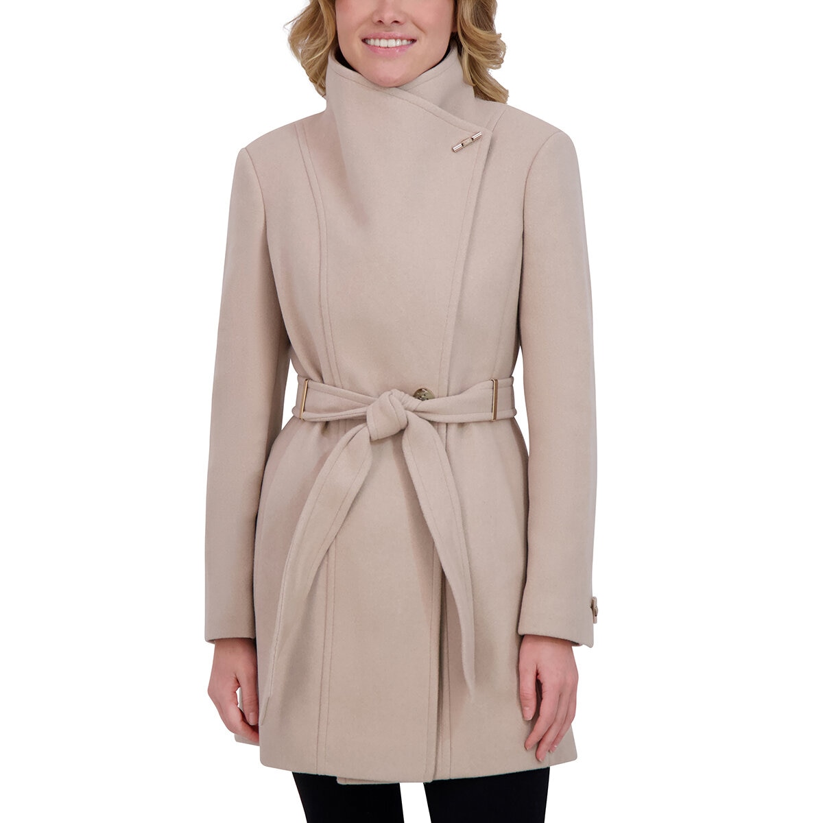 DKNY Abrigo para Dama Beige Extra Grande