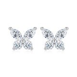 Aretes de Diamantes 0.58ctw, Forma Mariposa, Oro Blanco 14K Aretes de Diamantes 0.58ctw, Forma Mariposa, Oro Blanco 14K