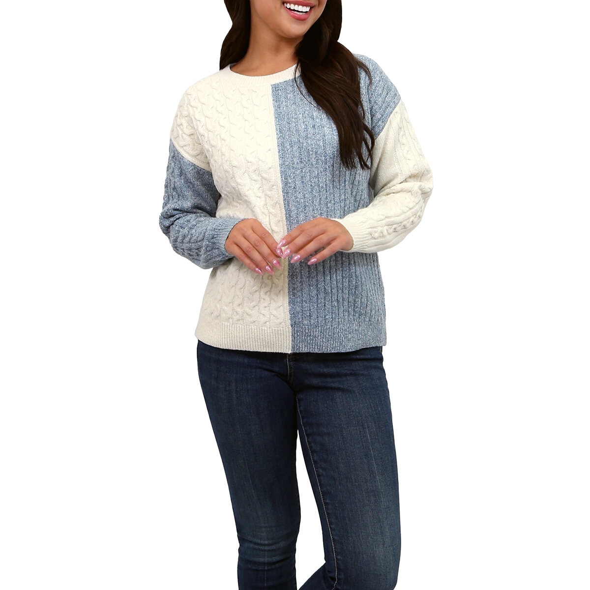 Leo & Nicole Suéter para Dama Azul Extra Chica