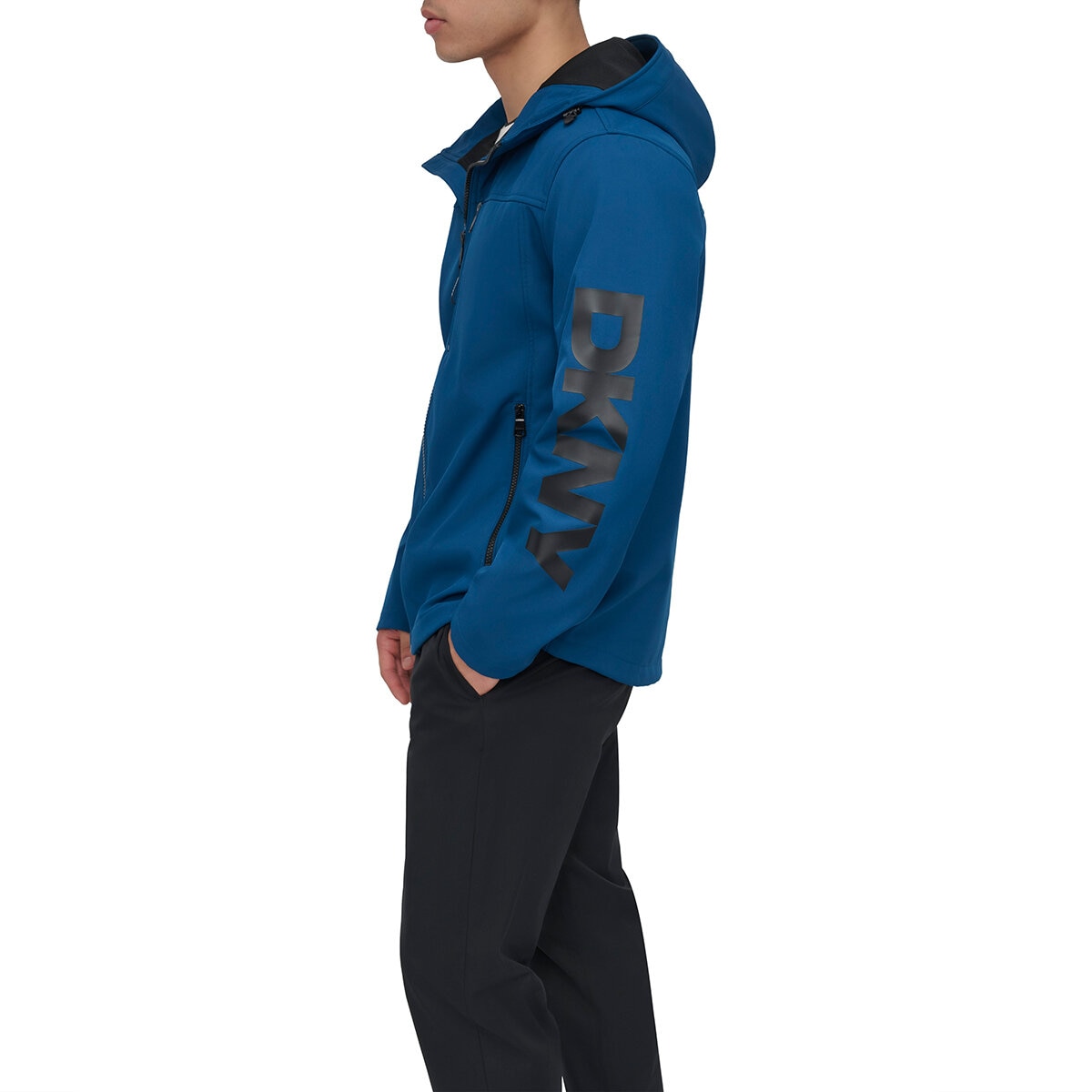 DKNY Chamarra para Caballero Azul Mediana