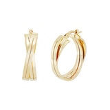 Aretes Aro Torcido, Oro Amarillo de 14K