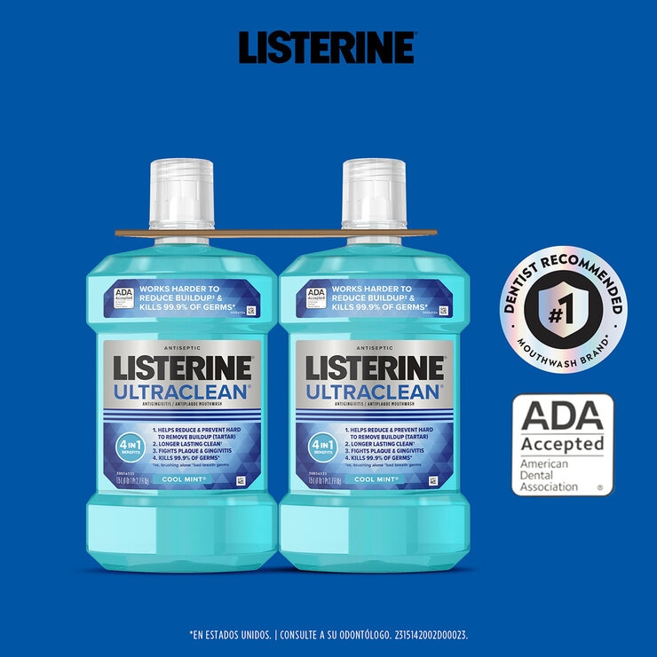 Listerine Enjuague Bucal UltraClean 2 pzas de 1.5 l