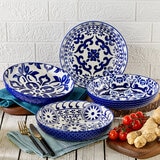 Signature Housewares Incorporated 4 Platos Hondos de Cerámica Azul