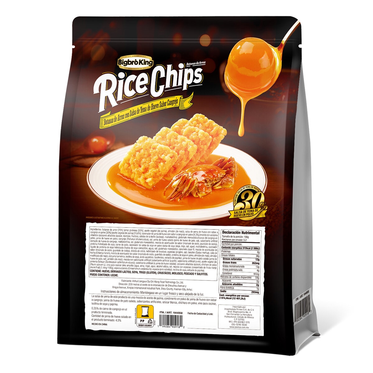 Bigbro King Rice Chips Botanas de Arroz 520g