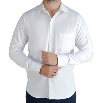 Emporio Colombo, Camisa de Algodón para Caballero Corte Slim, Color Blanco, Varias Tallas