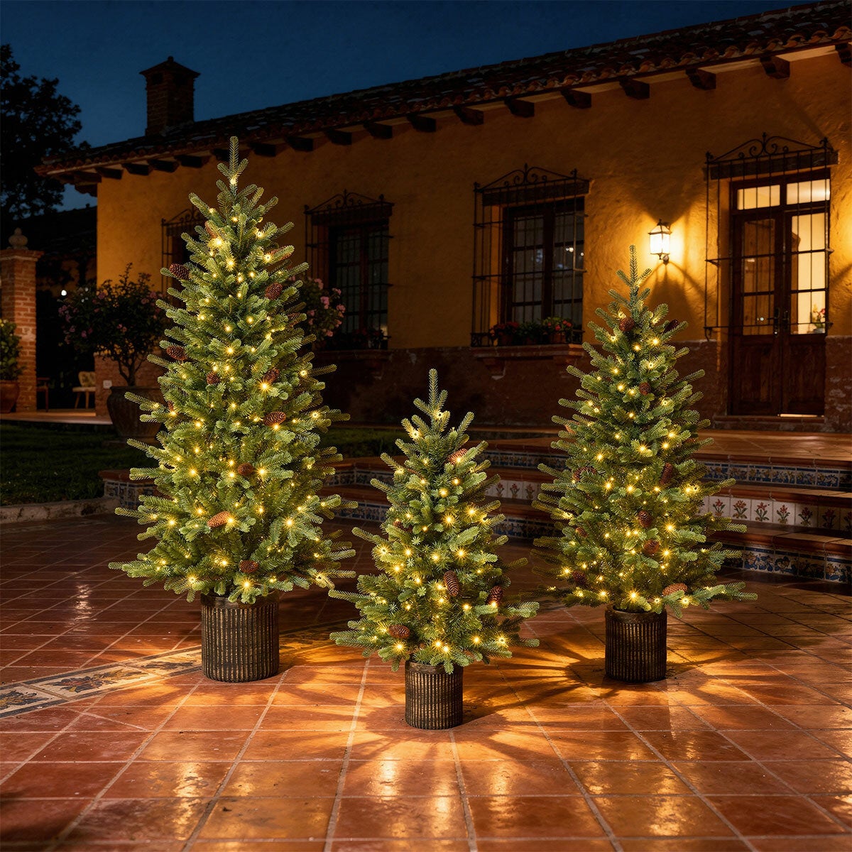 Árboles en Maceta con Luces LED, Juego de 3 Pzas. Árboles en Maceta con Luces LED, Juego de 3 Pzas.
