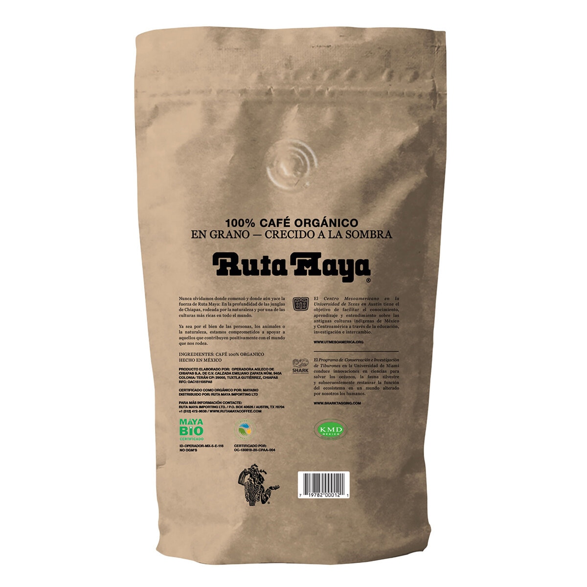 Ruta Maya Café Orgánico de Grano Entero 1 kg