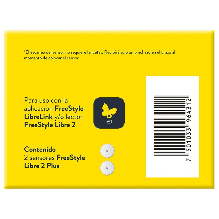 Freestyle Libre 2 Plus Monitoreo de Glucosa 2 Sensores