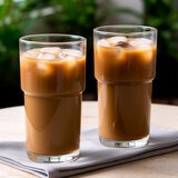 King Crystal 8 Vasos de Vidrio con Tapa y Popote King Crystal 8 Vasos de Vidrio con Tapa y Popote