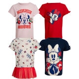 Playera 4 piezas para Niños o Niñas Varias Tallas y Colores