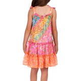 Jona Michelle Vestido para Niñas Naranja 4 Años
