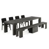 Transformer Table, Set de Comedor Expandible Color Gris Oscuro, Capacidad de hasta 12 Personas, 100% Madera