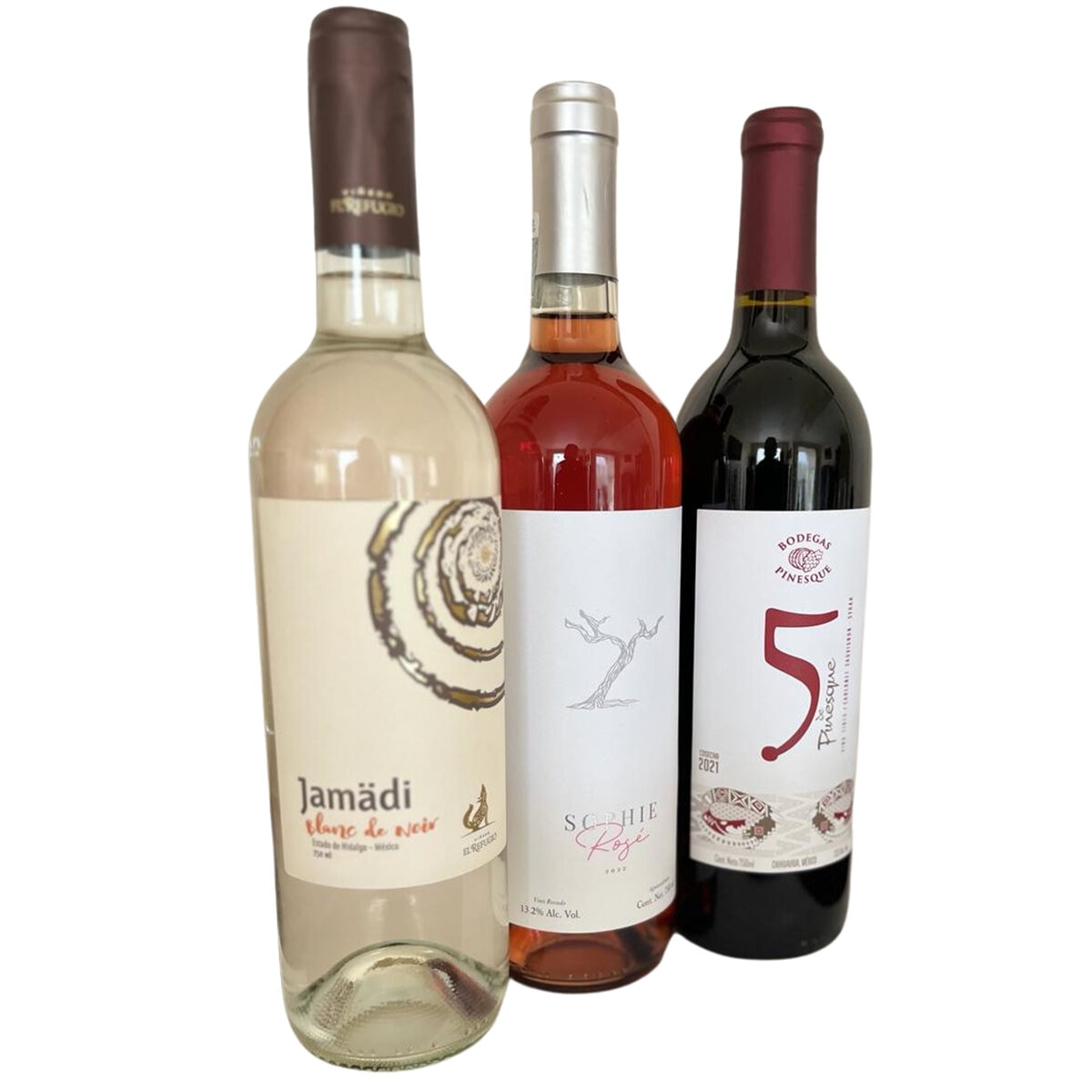 Vinos Tinto, Blanco y Rosado Mexicanos Hechos por Mujeres 3/750ml