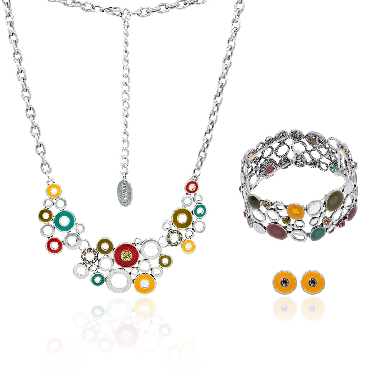 Tropicart, Juego de Collar, Aretes y Pulsera Multicolor