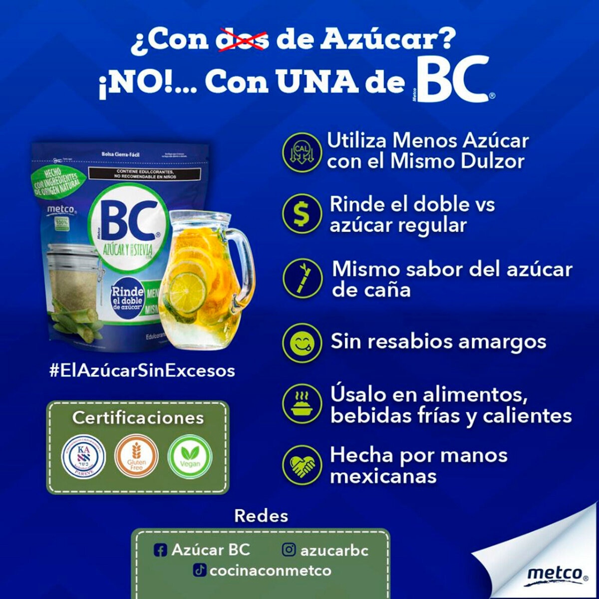 BC Azúcar y Extracto de Stevia 3.25 kg