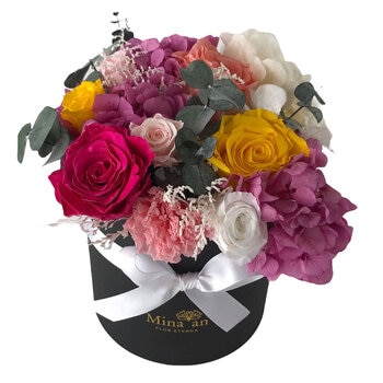 Mina'an Flor Eterna, Bouquet con Flores Preservadas Diversas, Varios Colores y  Follaje