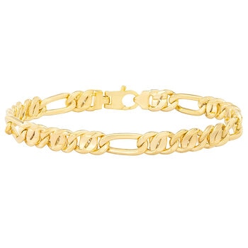 Pulsera, Eslabones Ojo de Pajaro Oro 14K Pulsera, Eslabones Ojo de Pajaro Oro 14K