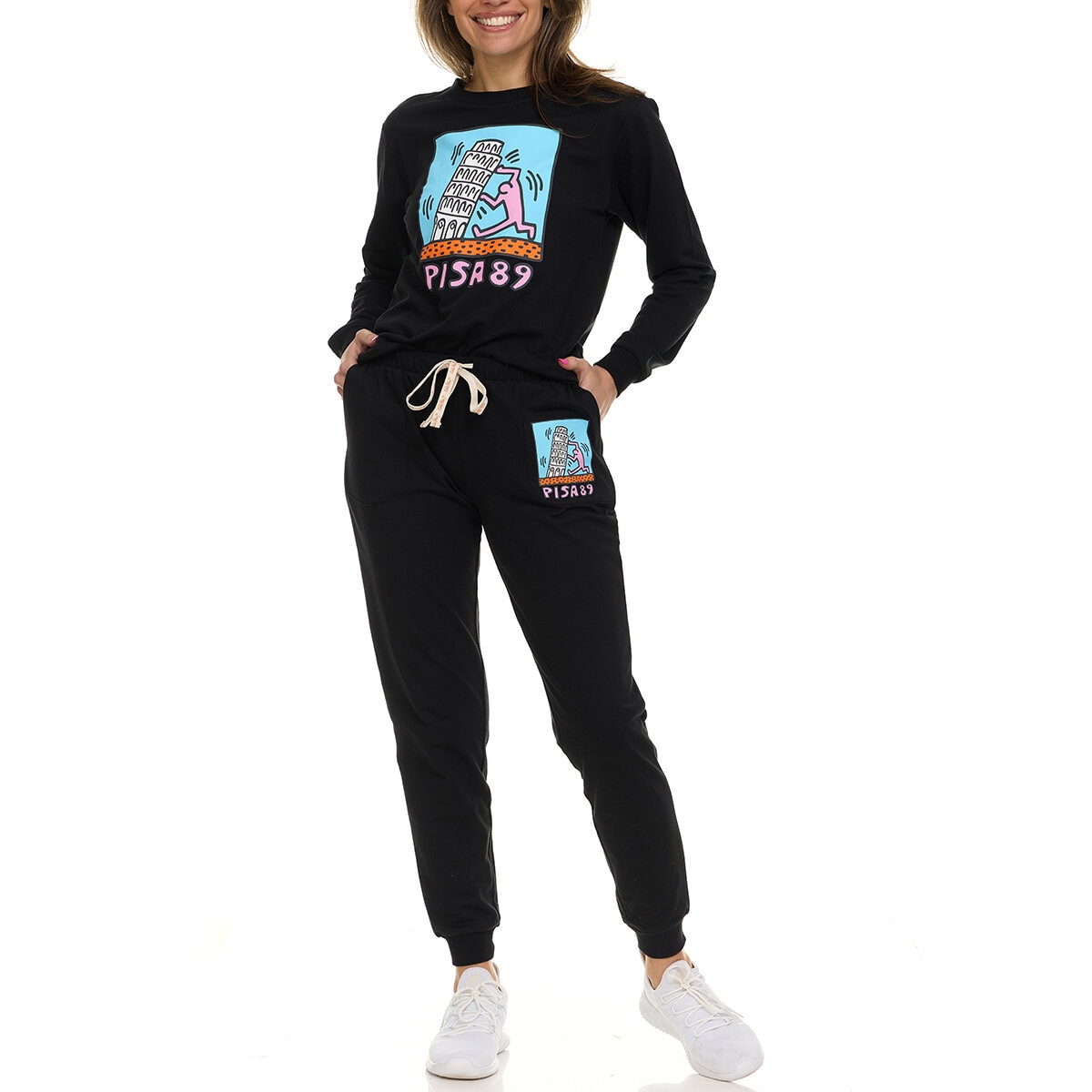 Keith Haring Conjunto 2 piezas para Dama Negro Extra Grande