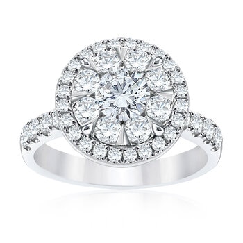 Anillo, Diamantes 1.60ctw, Oro Blanco 14K