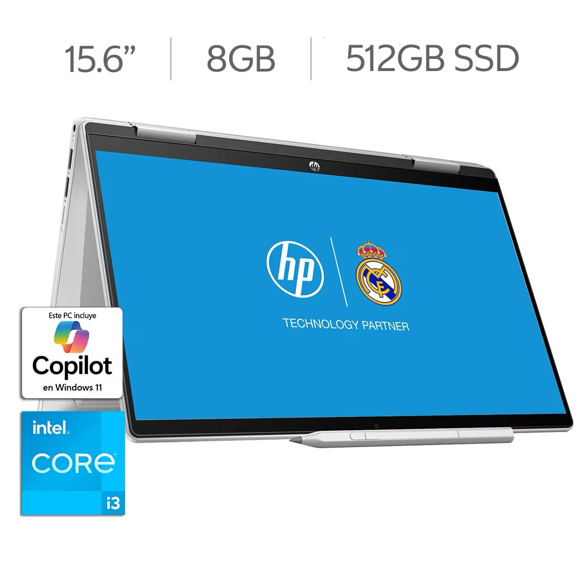 HP Pavilion x360 14-ek1013la Laptop 14" Full HD Intel Core i3 8GB 512GB SSD + 12 Meses M365