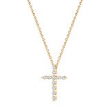 Dije de Cruz de Diamantes, Oro Amarillo 14K