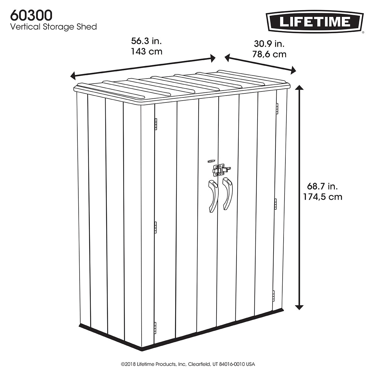 Lifetime, Cobertizo Vertical 1.75m x .79m