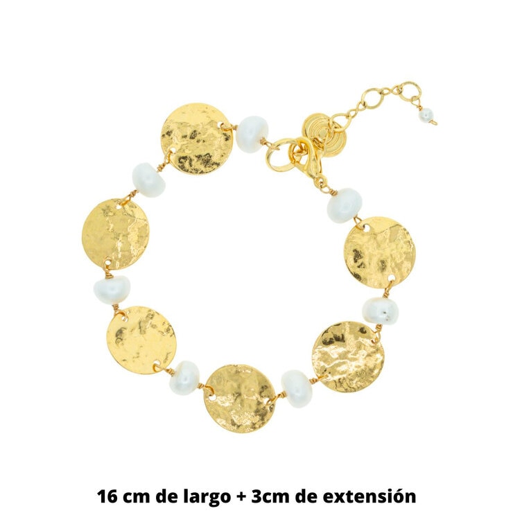Ablime, Juego de Pulsera y Aretes, con Perlas de Río