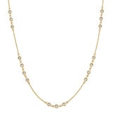 Collar de Estaciones Redondas, Oro Dos Tonos 14K