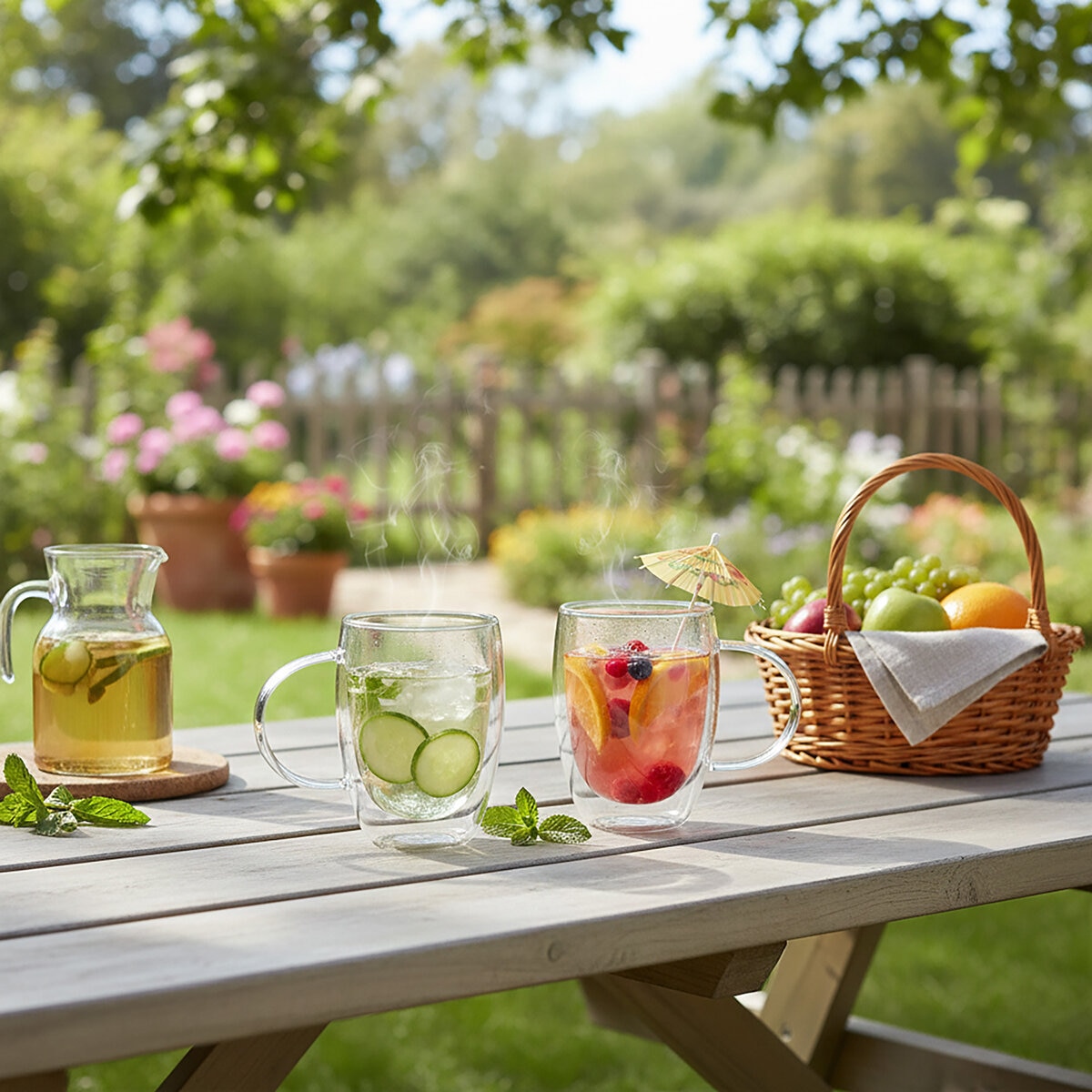 Top Choice Juego de 2 Tazas de Doble Pared de Vidrio de 400 mL Top Choice Juego de 2 Tazas de Doble Pared de Vidrio de 400 mL