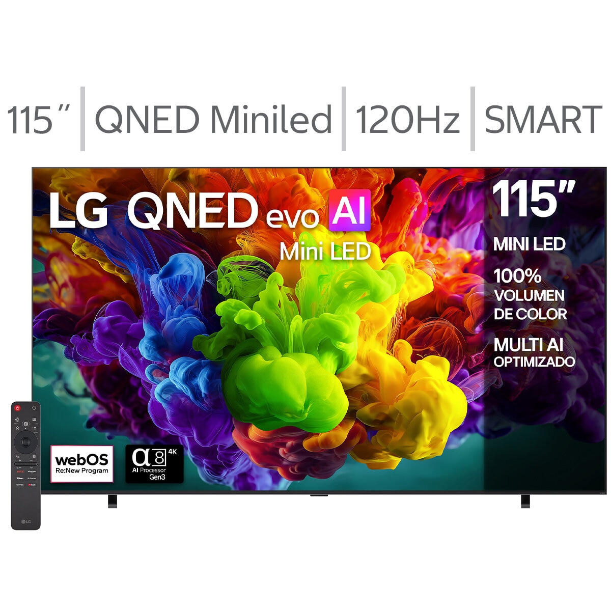 LG Pantalla 115" QNED Miniled 4K Smart TV LG Pantalla 115" QNED Miniled 4K Smart TV
