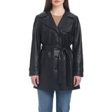 Vince Camuto Gabardina para Dama Negro Mediana