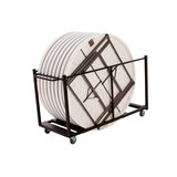 Lifetime Mesas Plegables Redondas 1.82m Color Blanco 12 Piezas con Carro Transportador