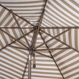 SunVilla, Sombrilla Cabana Redonda de Rayas con Poste Recto de 3.3m, Color Beige