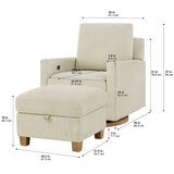 Thomasville, Sillón Giratorio de Tela con Otomano