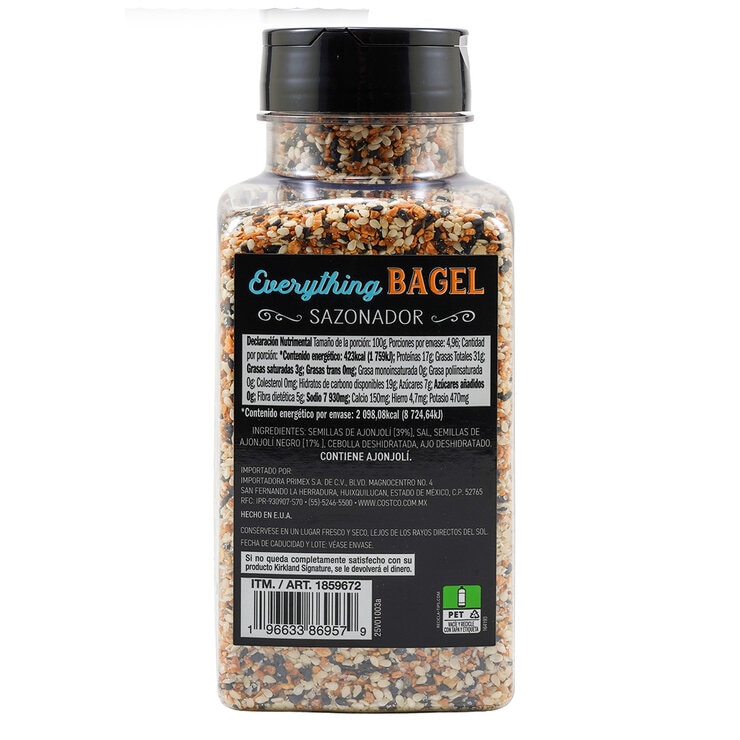 Kirkland Signature Sazonador Everything Bagel 496 g