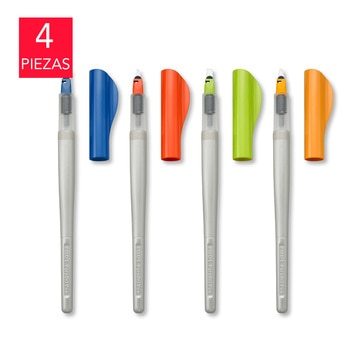 Pilot Parallel 4 Plumas de Caligrafía con Diferentes Tamaños de Punta y Caja de 12 Cartuchos