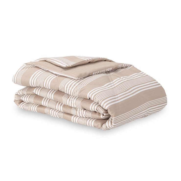 Berkshire Life, Cobija con Relleno Alternativo, Tamaño Queen, Modelo Tan Stripes